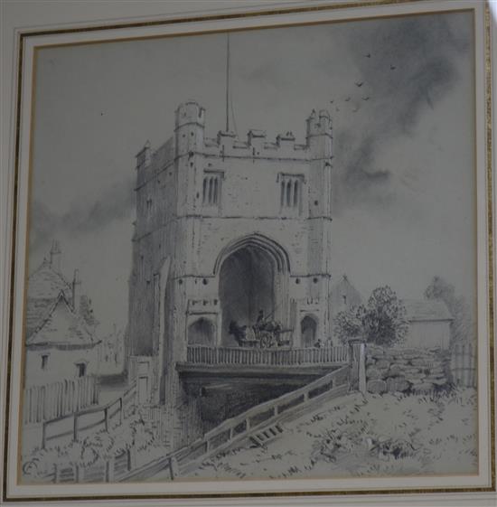 Attributed to Charles W. Fothergill (1838-1903) The Gateway, Kings Lynn, Norfolk 24 x 25cm
